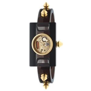 GUCCI Vintage Web Sm Skeleton Dial Plexiglass Women's Watch YA143509